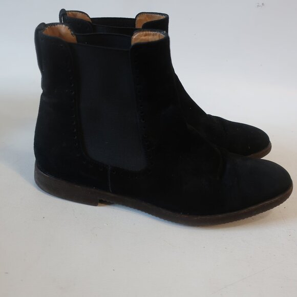 Womens Sutor Mantellassi Black Suede Flat Heel Pull-On Booties 40 US/10 - Picture 8 of 16